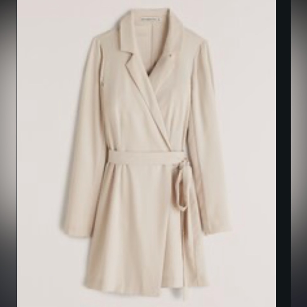 Cream Wrap Blazer Mini Dress
